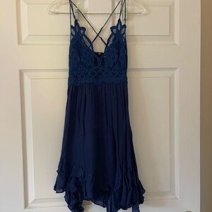 Elegant Blue Lace Dress